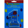 Свічка для торта My 1-st Birthday блакитна